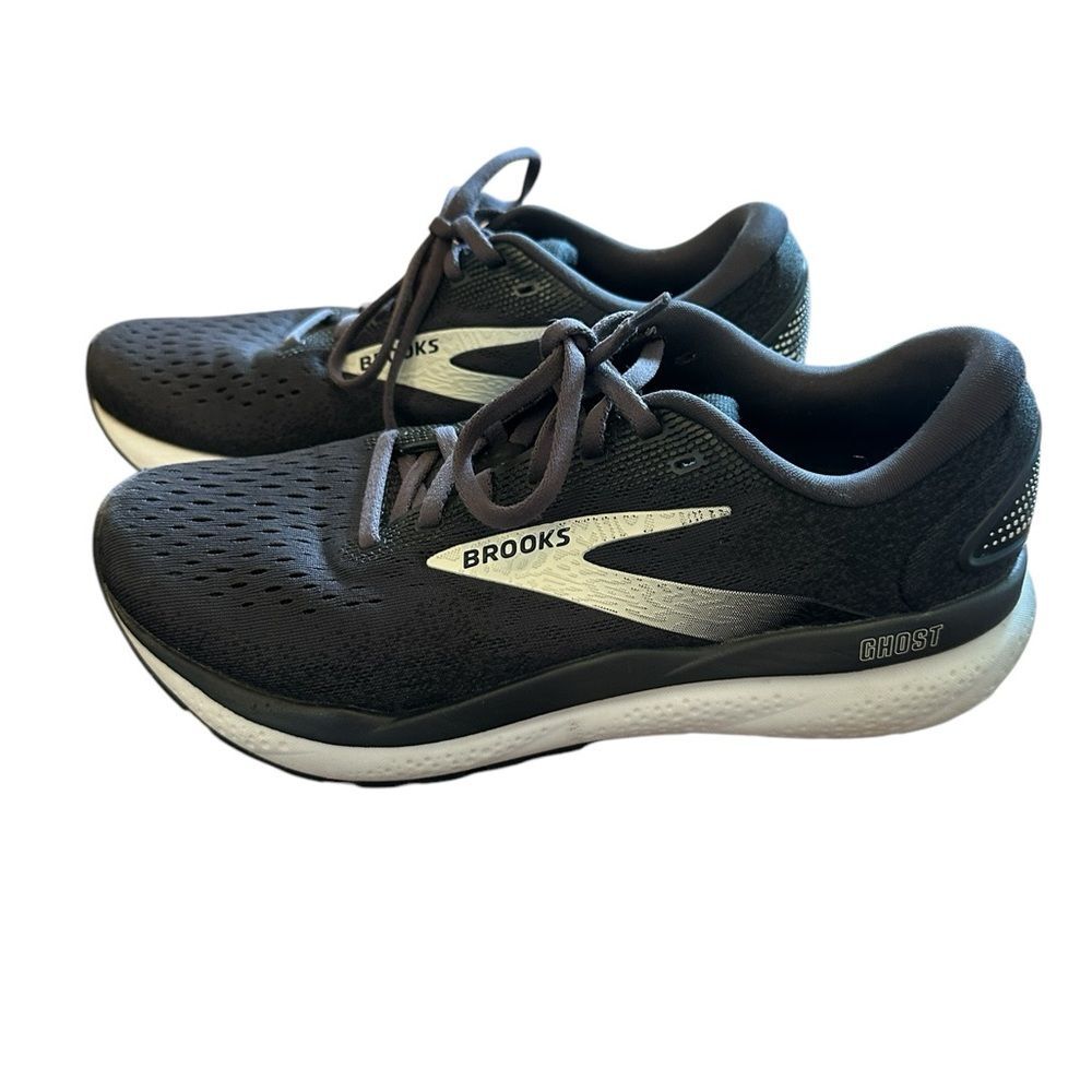 Brooks Men's Ghost 16 2E  Black/Gray/White Running Shoes Size 10 - Picture 3 of 9